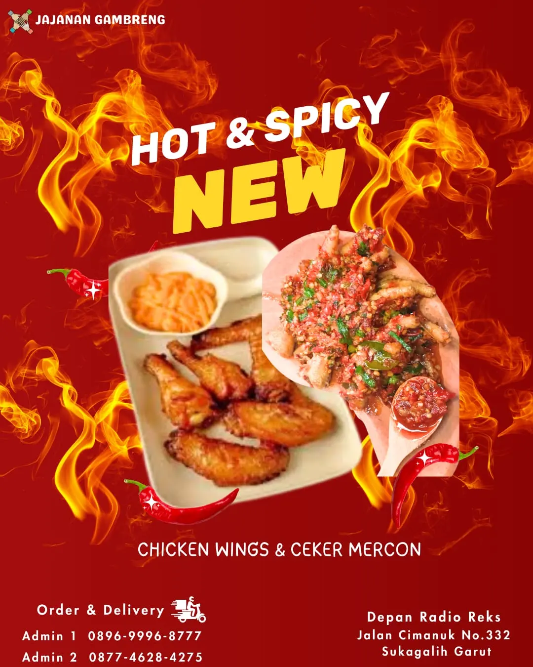 Chicken wing dan ceker mercon by jajanan gambreng